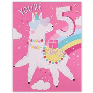 Clintons: Lama In glazen met stickers, 5e verjaardag, meisje | voor haar 149 x 195 mm, meerkleurig, 1165955