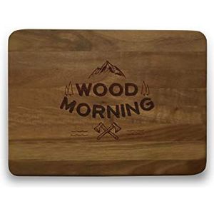 Engraved House Snijplank van walnoot ""Wood Morning
