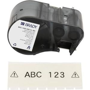 Brady Ruban d'étiquettes en vinyle pour imprimante d'étiquettes BMP51/BMP53/M511 - Noir sur transparent (38,10 mm (l) x 6,10 m (L)) - M5C-1500-595-CL-BK
