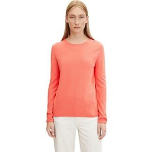 TOM TAILOR Basic gebreide trui voor dames, 12230 - Smooth Papaya Red