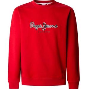 Pepe Jeans Sweat-shirt Duke Crew pour homme, rouge (rouge rouge), L, Rouge (rugby rouge), L