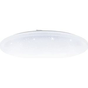 EGLO Access Frania-A Led-plafondlamp, 1 lichtpunt, wandlamp met kristaleffect van staal en kunststof, wit, met afstandsbediening, kleurtemperatuurverandering (warm, neutraal, koud), dimbaar, Ø 57 cm