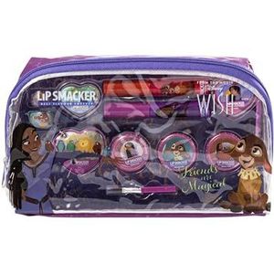 Lip Smacker Wish Essential Make-uptas, geïnspireerd op Disney Wish voor kinderen, inclusief lippenstift, glanzende crèmes, accessoires en applicatoren, Disney-prinsessencadeaus voor de