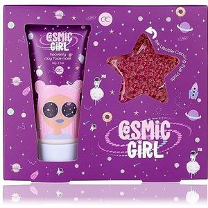 Accentra Cosmic Girl Gezichtsverzorgingsset in trendy geschenkverpakking met 60 g klei gezichtsmasker en 2 verkoelende oogpads
