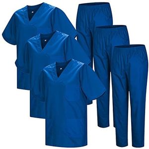 MISEMIYA - 3-delige set - sanitair uniform unisex sanitair uniform medisch sanitair uniform gemengd sanitair uniform 3-817-8312, Blauw 37 22