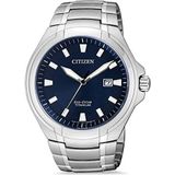 Citizen Eco-Drive herenhorloge met titanium armband, blauw, armband, Blauw, Armband