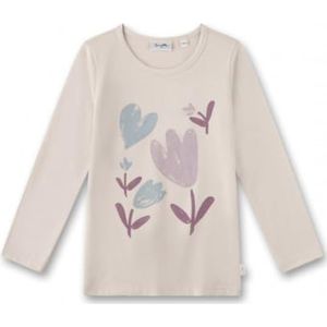 Sanetta T-shirt à manches longues beige pour fille | T-shirt de qualité supérieure et confortable en coton bio pour fille. T-shirt à manches longues avec motif floral | Vêtements pour enfants, beige,
