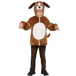 Widmann - Kostuum kinderen hond jas met capuchon dier kostuum pluche themafeest carnaval