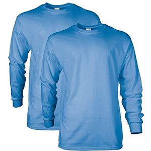 GILDAN Set van 2 T-shirts voor heren, blauw (Carolina Blue), maat S, blauw (Carolina Blue)