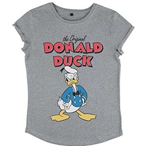 Disney Mickey Classic Mad Donald Damesshirt met lange mouwen, grijs.
