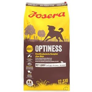 JOSERA Optiness (1 x 12,5 kg) | Hondenvoer met eiwitgereduceerde formule zonder maïs | Hoogwaardig droogvoer voor volwassen honden | 1 verpakking