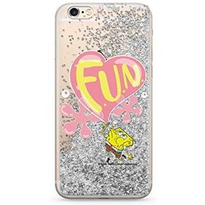 Origineel en officieel gelicentieerd Bob Spongebob vloeibare glitter beschermhoes voor iPhone 6/6S perfect aangepast aan de vorm van de smartphone, case met glittereffect