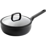 BK Easy Induction stoofpan met antiaanbaklaag, keramiek, 24 cm/3,4 l, met deksel, PFAS-vrij, inductie, ovenvast tot 160 °C, Stay-Cool-handgreep, vaatwasmachinebestendig, zwart