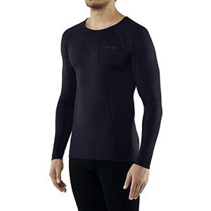 FALKE Wool-Tech Functioneel ondergoed sporthemd lange mouwen heren thermo merinowol blauw grijs zwart ademend sneldrogend warm voor koude temperaturen 1 stuk