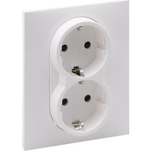 LEGRAND, Seano 2-voudig stopcontact met verhoogde aanraakbeveiliging, steekklemmen 16 A, 250 V, kleur: ultra wit, 765125