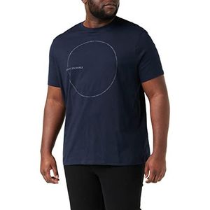Armani Exchange Shirt met korte mouwen met cirkelvormig logo op de voorzijde, Navy Blauw