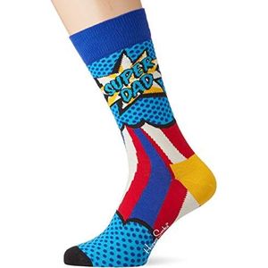 Happy Socks Super Papa sokken, blauw, Veelkleurig (meerkleurig 630)