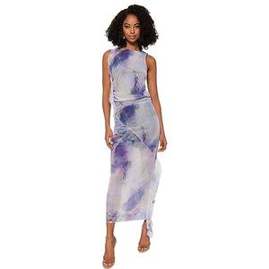 Trendyol Trendyol Abstracte midi-rok met ruches voor dames, Lila.