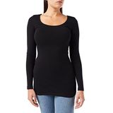 VERO MODA Dames Vmmaxi My Ls Soft Long U-Neck Noos' shirt met lange mouwen, zwart (zwart), XXL