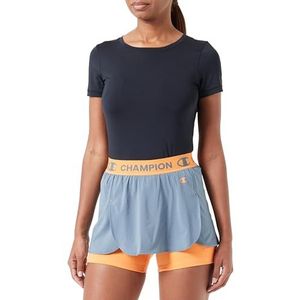 Champion Athletic C-Sport W Stretch Polywoven Tennis Skirt Short Femme, Gris Étain/Orange Clair, M