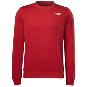 Reebok Heren sweatshirt met ronde hals links, Rood/Zwart