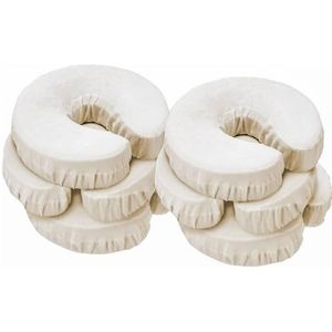Master Massage Lot de 6 housses de tête lavables 100% coton pour chaise longue de massage, appui-tête, coussin de cou, crème, beige