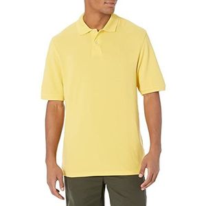 Amazon Essentials Katoenen piqué poloshirt voor heren (verkrijgbaar in grote maat), geel, XS