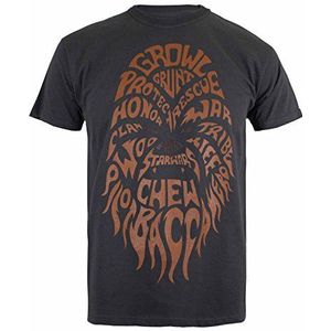 Star Wars Chewbacca Text T-shirt voor heren (1 stuk), Zwart (houtskool)