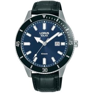 Lorus Heren analoog kwarts horloge met leren band RX317AX9, blauw, riemen, Blauw, Riemen