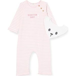 United Colors of Benetton set baby jongen + slabbetje, roze 901