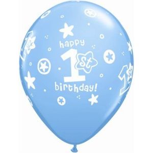 Folat - 17822 ballonnen 1e verjaardag jongens, 25 stuks, blauw