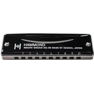 Suzuki HA20FD Hammond Diatonische mondharmonica, 10 gaten, zwart