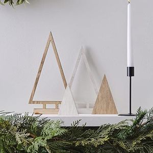 Ginger Ray 4 stuks moderne houten bomen voor kerstdecoratie