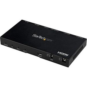 StarTech. com ST122HD20S HDMI-splitter 2-poorts 4K 60Hz geïntegreerde scanner HDMI-stekkerdoos 7.1 surround sound