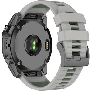 Shecret Zachte siliconen reservearmband voor Garmin Fenix 7X Pro/Fenix 7X/Fenix 6X/Fenix 6X Pro/Approach S62/MARQ GOLFER, reservearmband van zachte siliconen, legergrijs groen