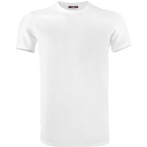 Womo Underwear Casual T-shirt MC Kraag of Wit, S-XXL, Wit.
