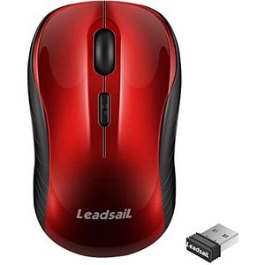 LeadsaiL Ergonomische muis PC / computer 2.4G draadloze muis met USB-ontvanger 800/1200/1600DPI 4 toetsen muis voor laptop/Windows, MacOS Linux, Chromebook, Microsoft Pro