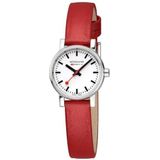 Mondaine MSE.26110.LCV Montre analogique à quartz suisse pour femme avec bracelet en cuir de raisin végétalien, rouge, Sangles