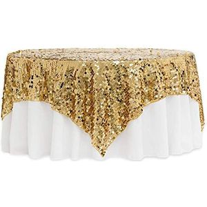 CV Linens 7920us Grote Tafeldecoratie Glitter Payette 228cm x 228cm | Vierkant | Goud | 1 stuk