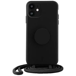 PopSockets x Just Elegance beschermhoes voor iPhone 11, met afneembare gevlochten halsband en verwisselbare poptop, zwart