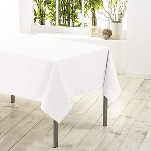 zacht interieur 1720206 effen onmisbaar wit polyester tafelkleed 140 x 250 cm
