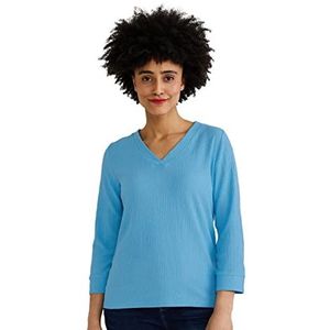 Street One A319413 T-shirt voor dames, 3/4 mouwen, Blauw Splash