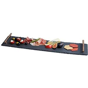 Artesa KitchenCraft Slate Serving Tray/Platter met Copper Finish Handles, 60 x 15 cm