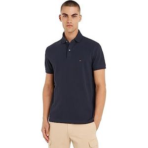 Tommy Hilfiger Regular Fit Polo 1985 met Biologisch Katoen Donkerblauw