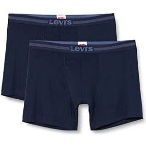 Levi's Tencel Retro Boxershorts voor heren, verpakking van 2 stuks, Navy Blauw