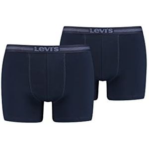 Levi's Tencel Boxershorts voor heren, retro, verpakking van 2 stuks, Navy Blauw