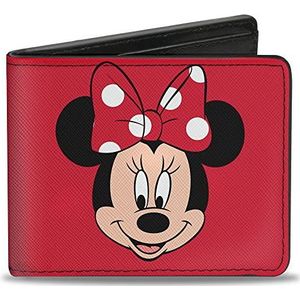 Buckle-Down Minnie Mouse Face + Script Polka Dots rood/wit reisaccessoires Bi-Fold portemonnee meerkleurig standaardformaat, meerkleurig, Meerkleurig