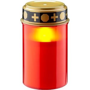 goobay 60335 Led-graflantaarn met batterij/led-grafkaarsen voor buiten/begraafplaats/eeuwig licht/graflamp/rood/werkt op 2 AA Mignon batterijen (niet meegeleverd)