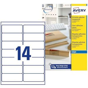 Avery J8563-25 etiketten, transparant