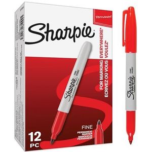 Sharpie Merkstift (met fijne punt), 12 stuks verpakking, Rood